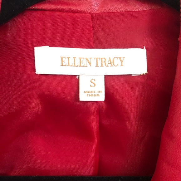 Ellen Tracy Red Faux Leather Jacket Size S. - Picture 5 of 6